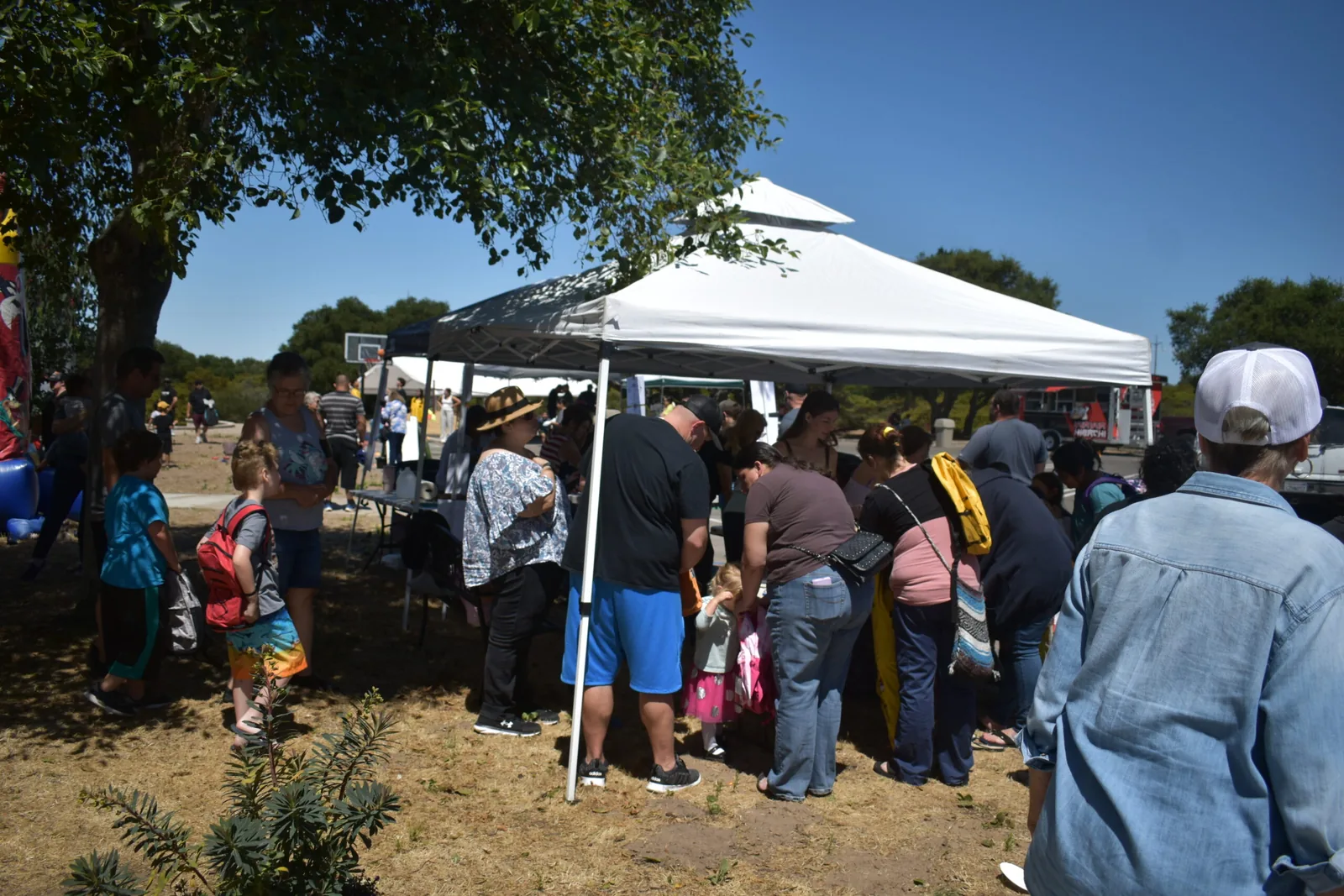 Volunteers serving at a community event