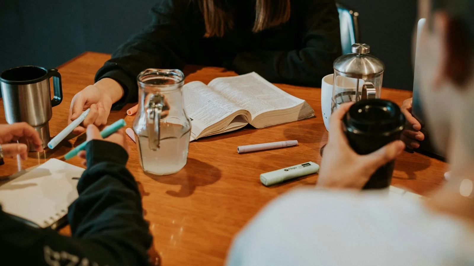 A small group meeting